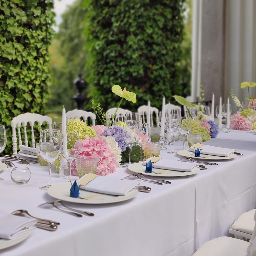 Chou et Tournesol mariage centre de table origami Drogenbos