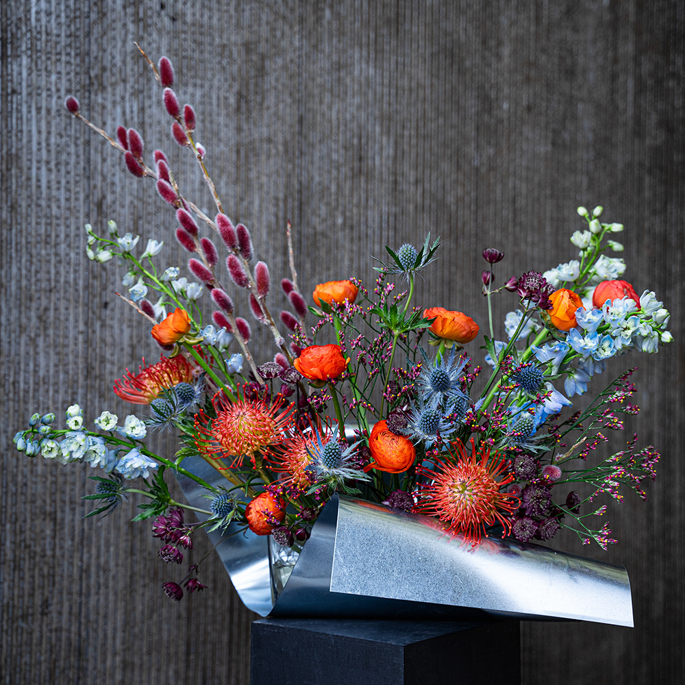 Chou et Tournesol Création florale metal design beton